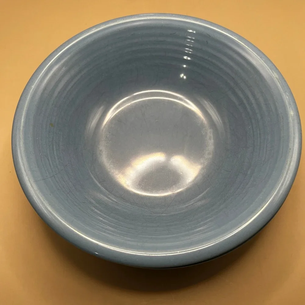 Vtg Blue Fiestaware Ceramic Cereal Soup Bowls Set of 2 Sky Periwinkle 7